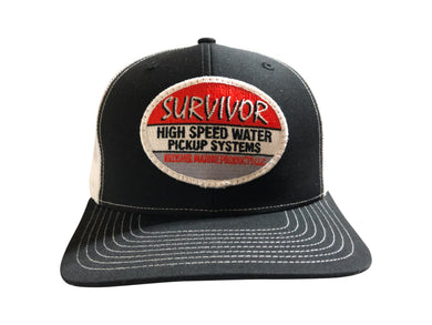 Survivor Black/White Snap back Baseball Cap - Krusher Marine Products